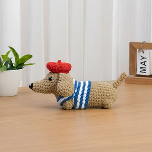 Dachshund Crochet Pattern Wiener Dog Low Sew Amigurumi Dachshund with Sweater Sausage Dog