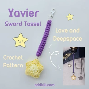Xavier Love and Deepspace Crochet Star Sword Tassel/Charm