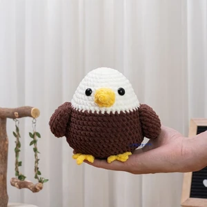 Eagle Crochet Pattern Amigurumi Bald Eagle Plushie Easy Beginner Pattern Low Sew Crochet Bird