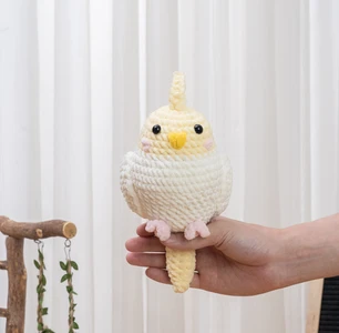 Cockatiel Parrot Crochet Pattern Amigurumi Bird Low Sew Pattern for Beginner