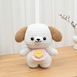 Crochet Dog Pattern Amigurumi Puppy Plushie Toy Cute Fluffy Dog