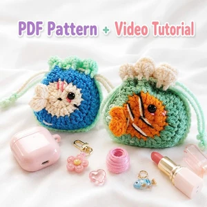 Easy Crochet Flower Bag Keychain | ENG CC