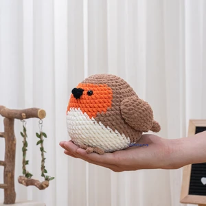 Robin Bird Crochet Pattern Chubby Colorful Bird Crochet Gift Red Robin