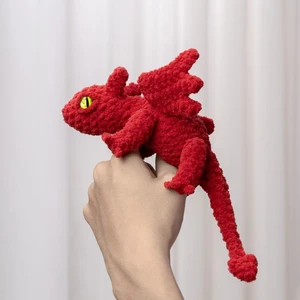 Baby Dragon Crochet Pattern Amigurumi Dragon Plushie Fairy Red Black Dragon Mini Dragon