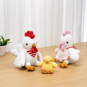 Crochet Chicken Pattern Chicken Rooster Baby Chick Bundle Amigurumi Hen Family