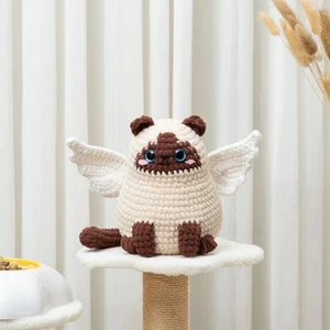 Crochet Cat Pattern Amigurumi Siamese Cat Cat with Angel Wings Chubby Kitty Low Sew beginner Friendly