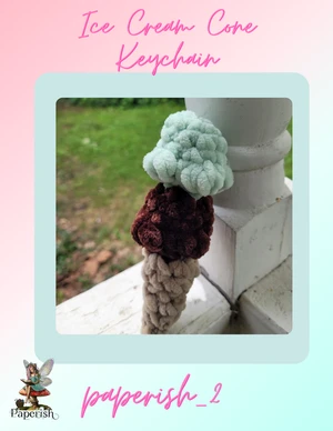 Ice Cream Cone Keychain
