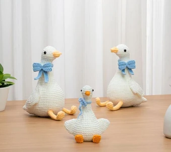 2 in 1 Crochet Mama Goose and Baby Goose Bundle