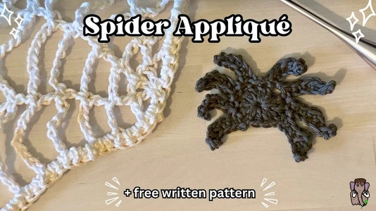 EASY CROCHET TUTORIAL Spider Appliqué