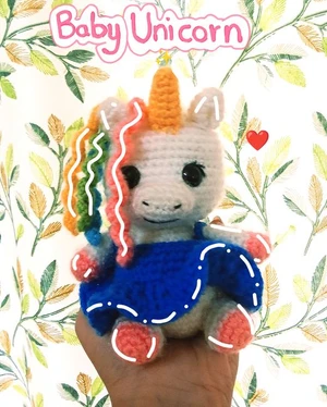 Cute magical baby unicorn