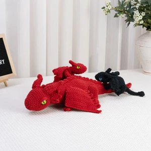 Crochet Fire Dragon Family