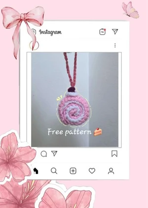 Swiss roll or roll cake crochet keychain *beginner friendly* No sew free pattern
