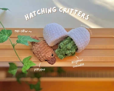 Hatching Critters - 2-in-1 No-Sew Mini Loaf Animals Pattern Bundle