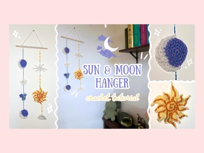 How to crochet a witchy sun + moon ornament | diy scrap yarn project for beginners | thisfairymade
