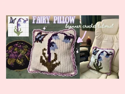 how to crochet a fairy pilloweasy tutorial for beginners w cross stitch grid  | thisfairymade