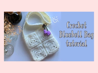 crochet bluebell bag tutorial | cottagecore crochet | solid granny square bag | thisfairymade