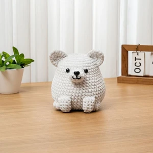 Crochet Samoyed Pattern Amigurumi Dog Plushie Sitting Puppy