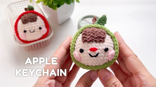 How to Crochet Apple Keychain | Step-by-Step Tutorial