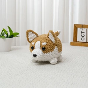 Crogi Crochet Pattern Low Sew Amigurumi Puppy Plush Crochet