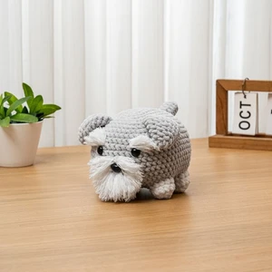 Schnauzer Crochet PatterLow Sew  Amigurumi Puppy Plush Gift for Dog Lover