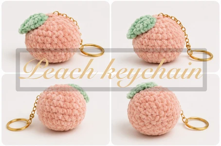 Peach keychain