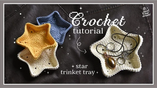 ✩ Crochet Star Trinket Tray Tutorial | sweetloopdreams ✩