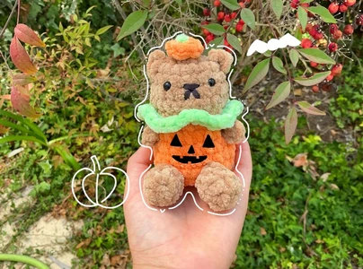 Crochet Cute Halloween Pumpkin Bear