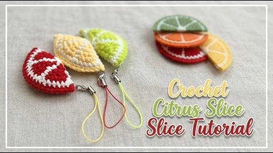 How to Crochet a Citrus Slice in 15 Minutes!  Easy Step-by-Step Tutorial