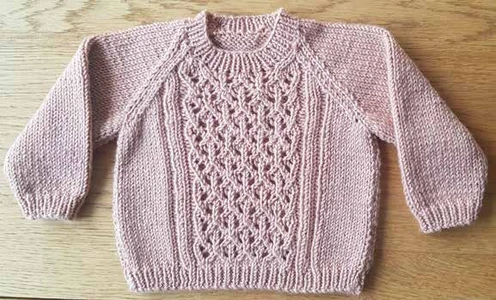 LAURA LACE PANEL SWEATER