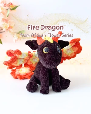 Fire Dragon (African Flower) - Amigurumi Crochet Pattern