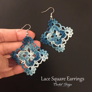 Lace Square Earrings Crochet Pattern
