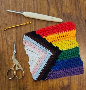 Progress Pride Flag granny square