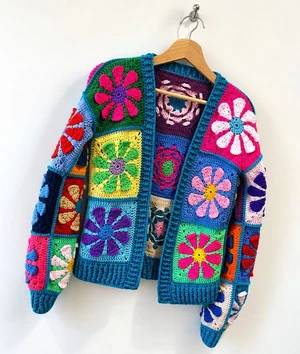Daisy Square Cardigan Crochet Pattern