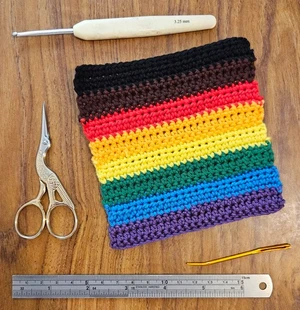 Philadelphia Pride Flag granny square