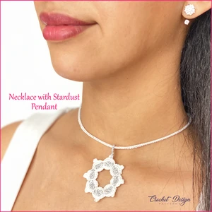 Crochet Necklace with Stardust Pendant