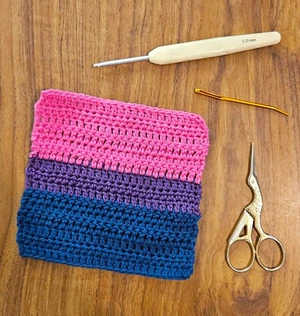 Bisexual Pride Flag granny square