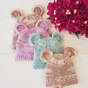 Double Knit Baby Bear Beanie 0-12 months