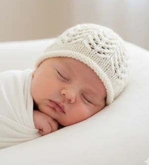 Lacy Baby Girl Roll-Brim Beanie 0 - 12 months old