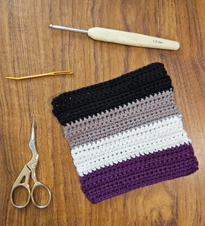 Asexual Pride Flag granny square