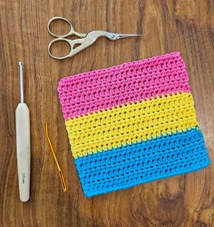 Pansexual Pride Flag granny square