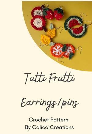 Tutti Frutti Earrings/pins Crochet Pattern