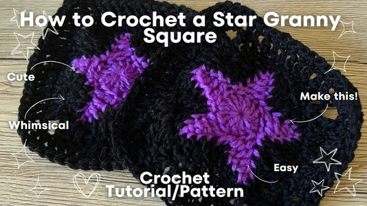 How to Crochet A Star Granny Square | Pattern | Tutorial #crochet #star #crochetpattern