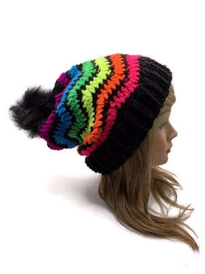 Neon Chevron Beanie Crochet Pattern