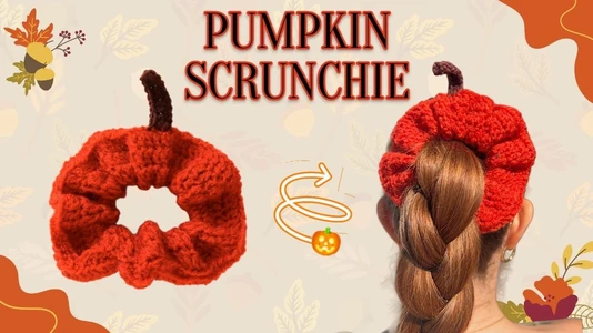 EASY Crochet Pumpkin Scrunchie Tutorial for Beginners | Step-by-Step