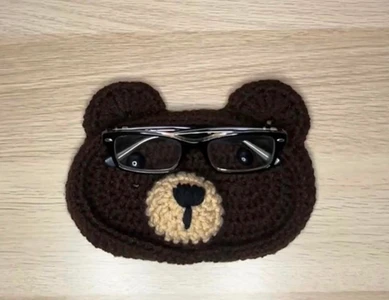 Handmade Crochet Bear Eyeglasses Holder Pattern