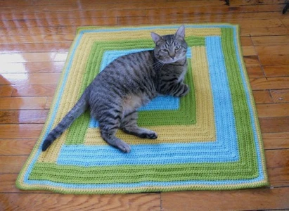 Crocheted Patchwork Cat Blanket