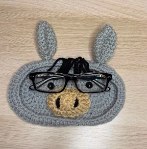 Handmade Crochet Donkey Eyeglasses Holder Pattern
