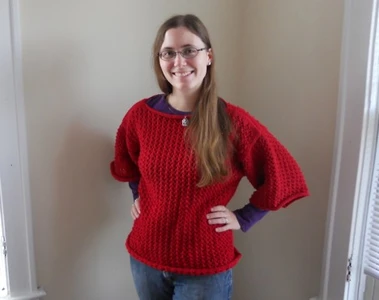 Red Lace Pullover