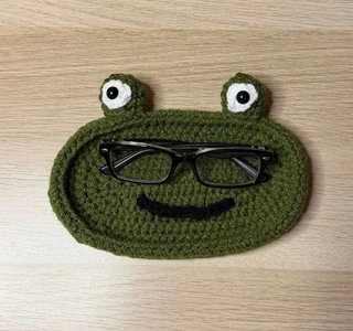 Handmade Crochet Frog Eyeglasses Holder Pattern