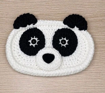 Handmade Crochet Panda Eyeglasses Holder Pattern